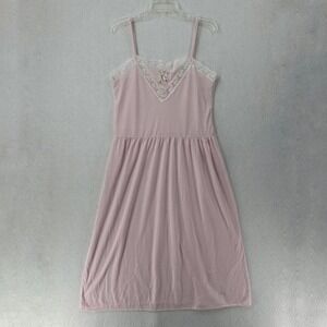 VTG‎ Jennifer Dale Pink Night Gown Cottage Babydoll Lace Trim Dainty SMALL